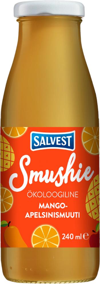 Salvest Smushie BIO Ovocné smoothie s mangem, ananasem a pomerančovou dužinou 240 ml