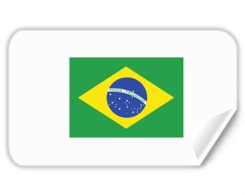Samolepky obdelník - 5 kusů Brazilská vlajka