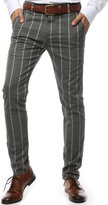 Tmavě šedé pruhované pánské kalhoty ux2148 Velikost: 31