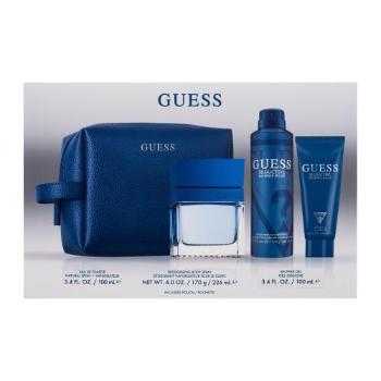 GUESS Seductive Homme Blue dárková kazeta toaletní voda 100 ml + sprchový gel 100 ml + deodorant 226 ml + kosmetická taštička pro muže