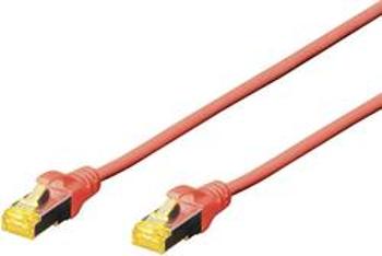 Síťový kabel RJ45 Digitus DK-1644-A-0025/R, CAT 6A, S/FTP, 25.00 cm, červená