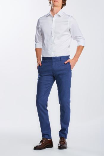 KALHOTY GANT D2. SLIM STRETCH LINEN SUIT PANTS modrá 60