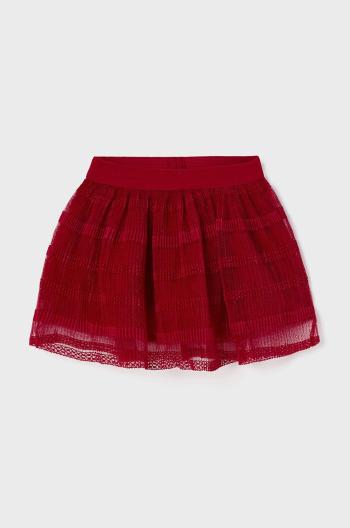 Dětská sukně Mayoral červená barva, mini, áčková
