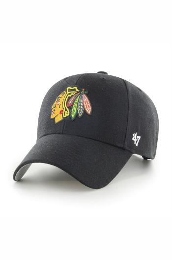 Čepice 47brand Chicago Blackhawks černá barva, s aplikací