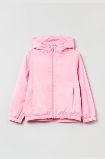Dětská nepromokavá bunda OVS růžová barva