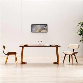 Jídelní židle 2 ks krémové ohýbané dřevo a umělá kůže (283122)