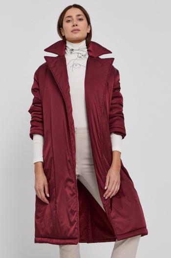 Kabát Red Valentino dámský, vínová barva, zimní, oversize