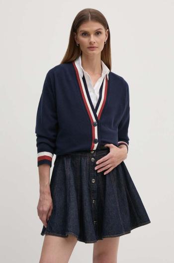 Vlněný svetr Tommy Hilfiger tmavomodrá barva, lehký, WW0WW42151