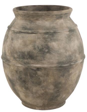 Šedo-hnědá antik keramická dekorační váza Vintage - Ø 68*80cm 17887