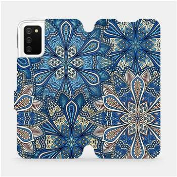 Flipové pouzdro na mobil Samsung Galaxy A02s - V108P Modré mandala květy (5903516654345)