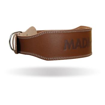 Fitness opasek Full Leather Chocolate Brown M - MADMAX