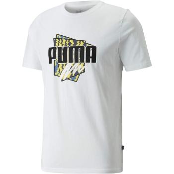 Puma SUMMER GRAPHIC TEE Pánské triko, bílá, velikost S