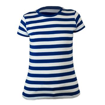 Mantis Dámské pruhované tričko - Královská modrá / bílá | XL