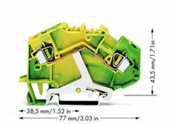 Svorka ochranného vodiče WAGO 781-607, osazení: Terre, pružinová svorka, 6 mm, zelená, žlutá, 50 ks