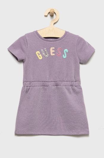 Dívčí šaty Guess fialová barva, midi