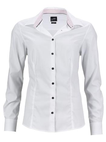 James & Nicholson Dámská bílá košile JN647 - XL