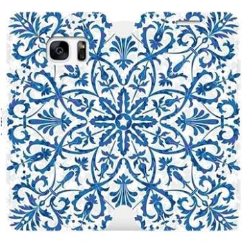 Flipové pouzdro na mobil Samsung Galaxy S7 - ME01P Modré květinové vzorce (5903226203505)