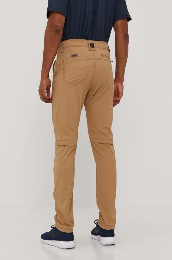 Kalhoty Wrangler pánské, hnědá barva, jednoduché