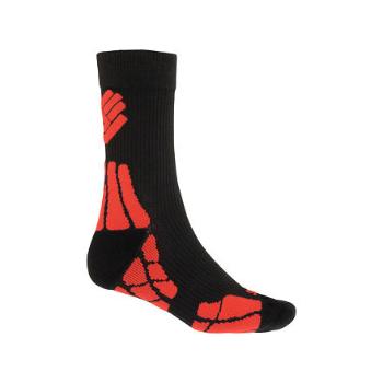 SENSOR PONOŽKY HIKING MERINO WOOL černá/červená Velikost: 3/5 ponožky