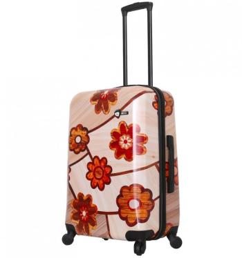 Mia Toro M1355/3-M Ricci Wood Mozaic Flowers cestovní kufr TSA 64 cm 62-78 l