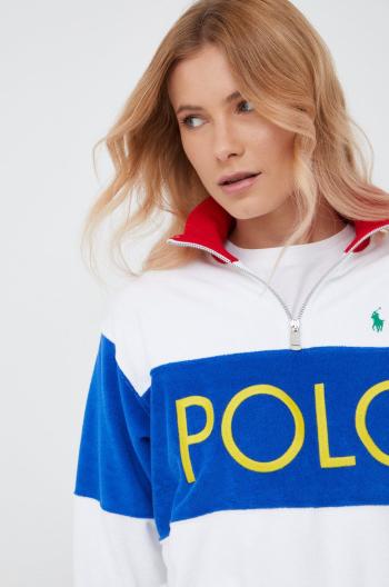 Mikina Polo Ralph Lauren dámská, bílá barva, vzorovaná