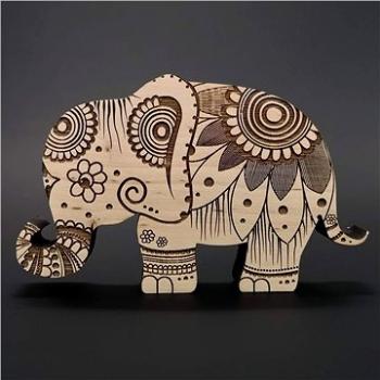 AMADEA Dřevěná dekorace slon, masivní dřevo 15x9,5x1,8 cm (39345-00)