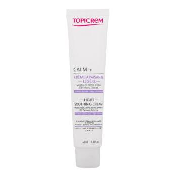 Topicrem Calm+ Light Soothing Cream 40 ml denní pleťový krém na normální pleť; na smíšenou pleť; na alergickou pleť; na citlivou a podrážděnou pleť