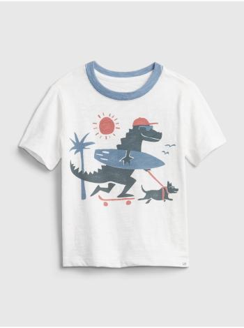 Bílé klučičí dětské tričko GAP short sleeve graphic t-shirt