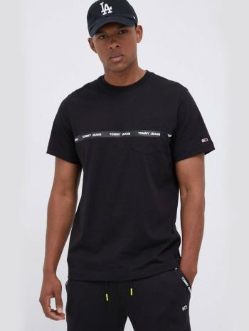 Tommy Jeans pánské černé tričko Branded - S (BDS)