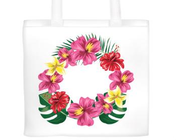 Plátěná nákupní taška Rámeček - tropické květiny