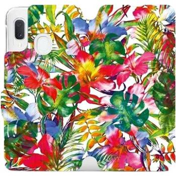 Flipové pouzdro na mobil Samsung Galaxy A20e - MG07S Pestrobarevné květy a listy (5903226908059)