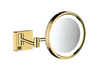 HANSGROHE AddStoris Kosmetické nástěnné zrcátko s LED osvětlením, leštěný vzhled zlata 41790990