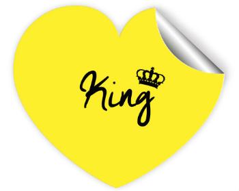 Samolepky srdce - 5 kusů King