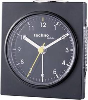 Analogový budík Techno Line Geneva Q, 75 x 85 x 45 mm, černá