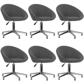 Otočné jídelní židle 6 ks tmavě šedé textil, 3089510 (3089510)