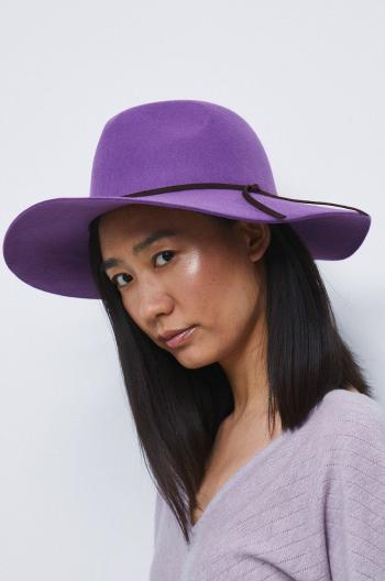 Vlněný klobouk Medicine fialová barva, vlněný