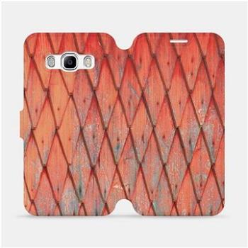 Flipové pouzdro na mobil Samsung Galaxy J5 2016 - MK01S Oranžový vzor dřeva (5903226776184)