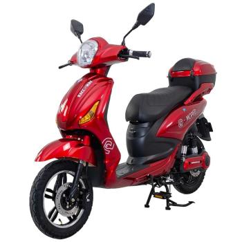 RACCEWAY Elektroskútr E-MOPED, červený-lesklý s baterií 20 Ah