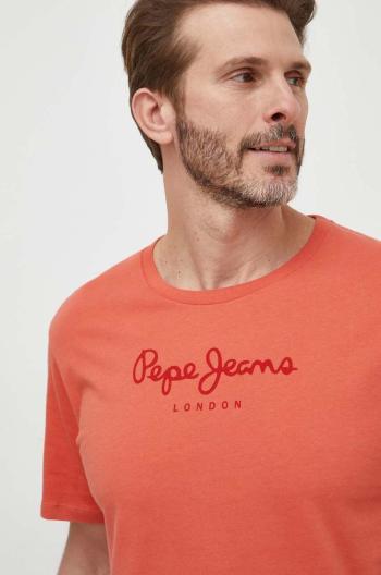 Bavlněné tričko Pepe Jeans Eggo N oranžová barva, s potiskem, PM508208