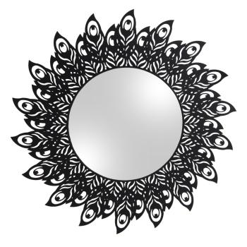 Zrcadlo s černým rámem Peacock Feathers