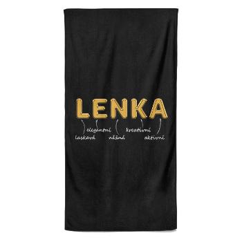 Osuška Ženská jména – GOLD (Jméno: Lenka, Velikost osušky: 70x140cm)