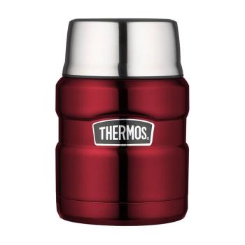 Thermos Style Termoska na jídlo se skládácí lžící a šálkem - červená 470 ml