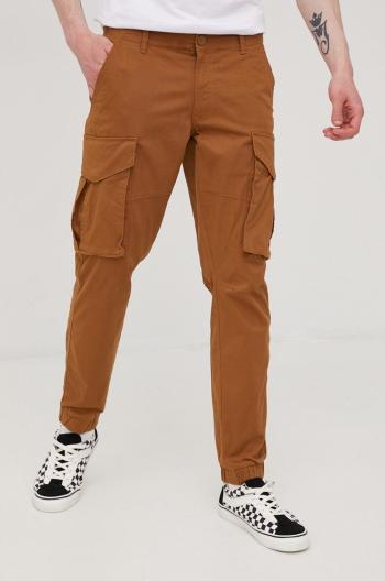 Kalhoty Only & Sons pánské, hnědá barva, ve střihu cargo