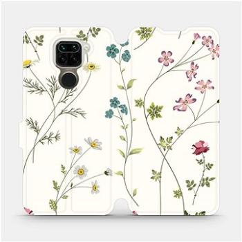 Flipové pouzdro na mobil Xiaomi Redmi Note 9 - MD03S Tenké rostlinky s květy (5903516288298)