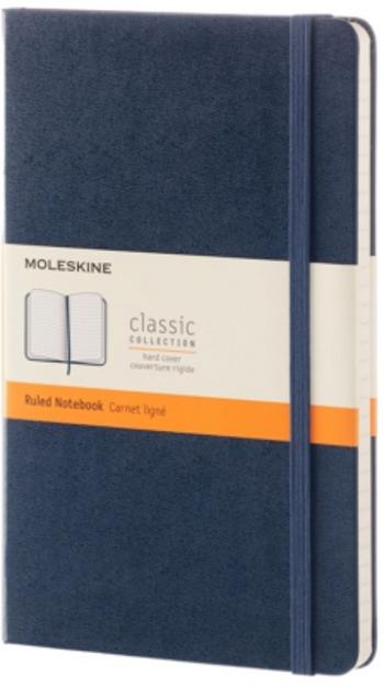 Moleskine - zápisník - linkovaný, modrý L