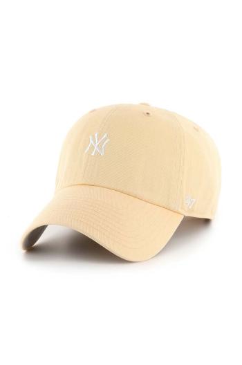 Bavlněná baseballová čepice 47 brand MLB New York Yankees oranžová barva, s aplikací, B-BSRNR17GWS-AF