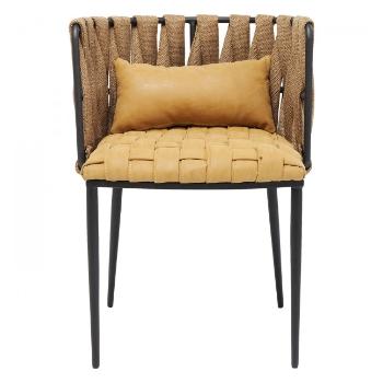 Sada 4 ks – Židle s područkami Cheerio Yellow včetně polštářku