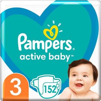 PAMPERS Active Baby vel.  3 (152 ks) - měsíční balení (8001090951533)