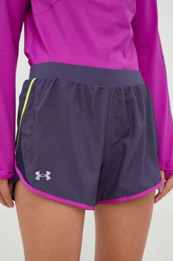 Běžecké šortky Under Armour fialová barva, medium waist