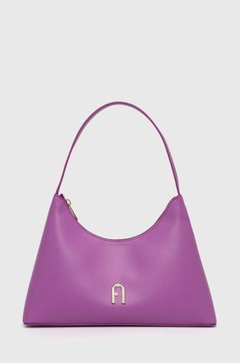 Kožená kabelka Furla fialová barva